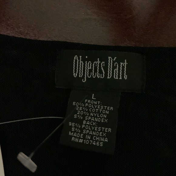 OBJECTS DART WOMENS Black Gold SLEEVELESS Tank Embroidery Flowers Large NewTag - Picture 7 of 8